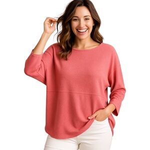 Pure Jill Large Oversized Cashmere Cotton Blend Lightweight Sweater Tunic